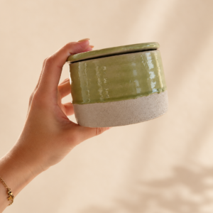 ALVA Französische Butterdose grasgrün glänzend