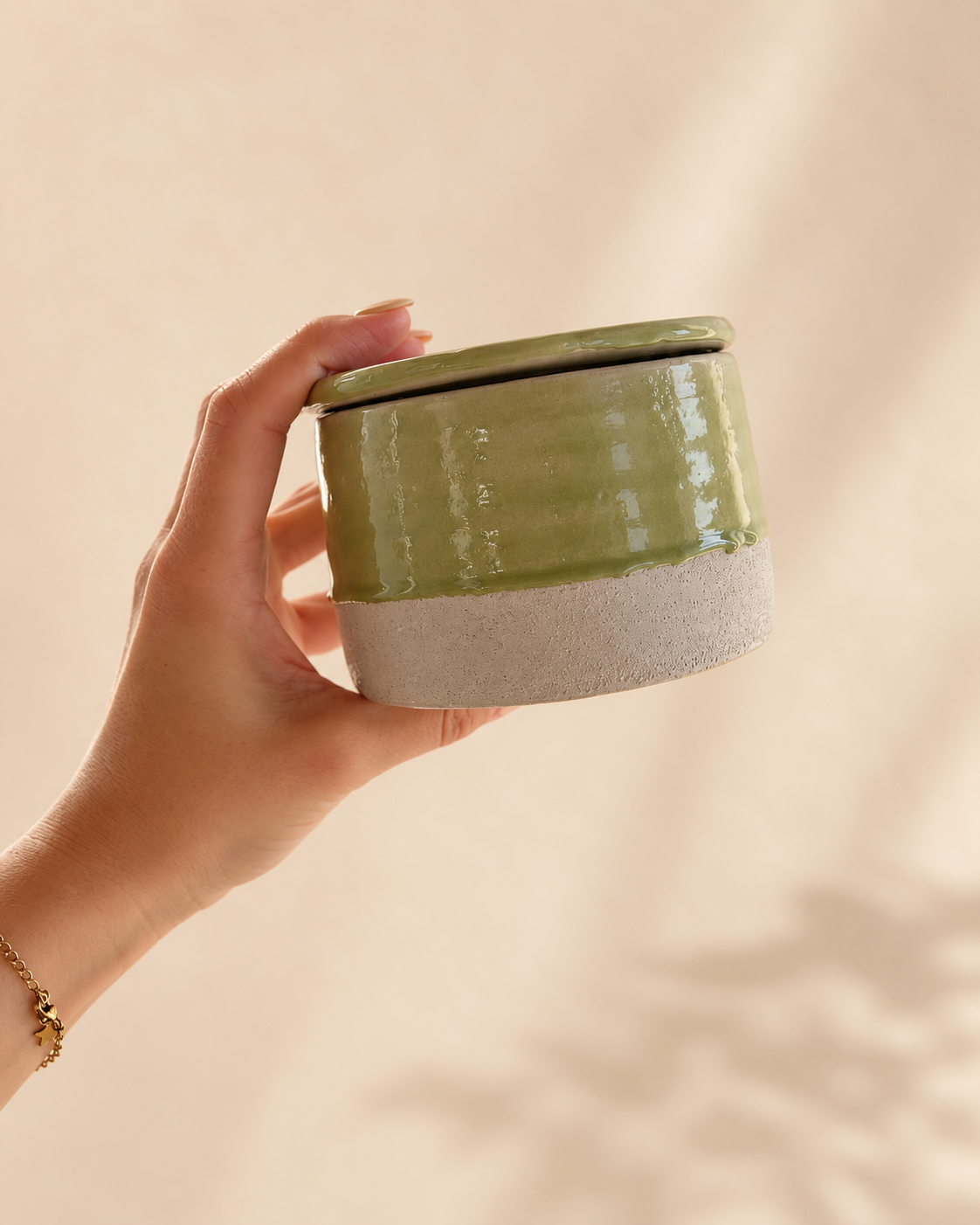 ALVA Französische Butterdose grasgrün glänzend