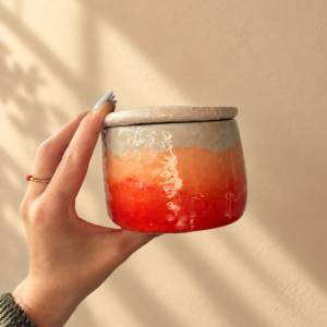 ALVA Französische Butterdose orange glänzend