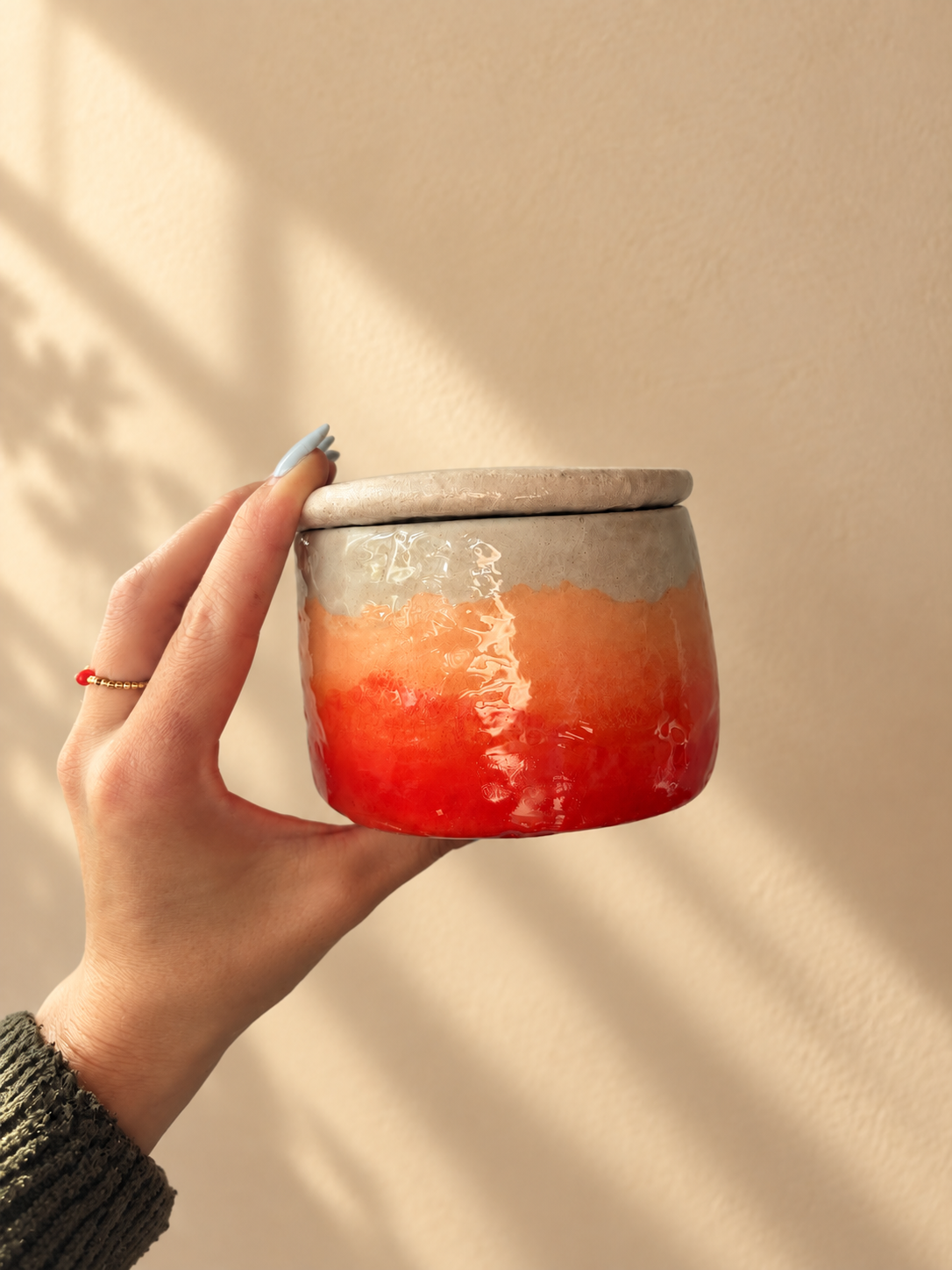 ALVA Französische Butterdose orange glänzend