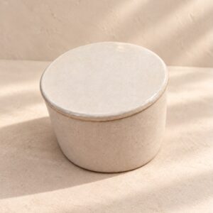 ALVA Französische Butterdose naturweiß matt