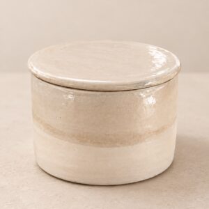 ALVA Französische Butterdose naturweiß halbglänzend