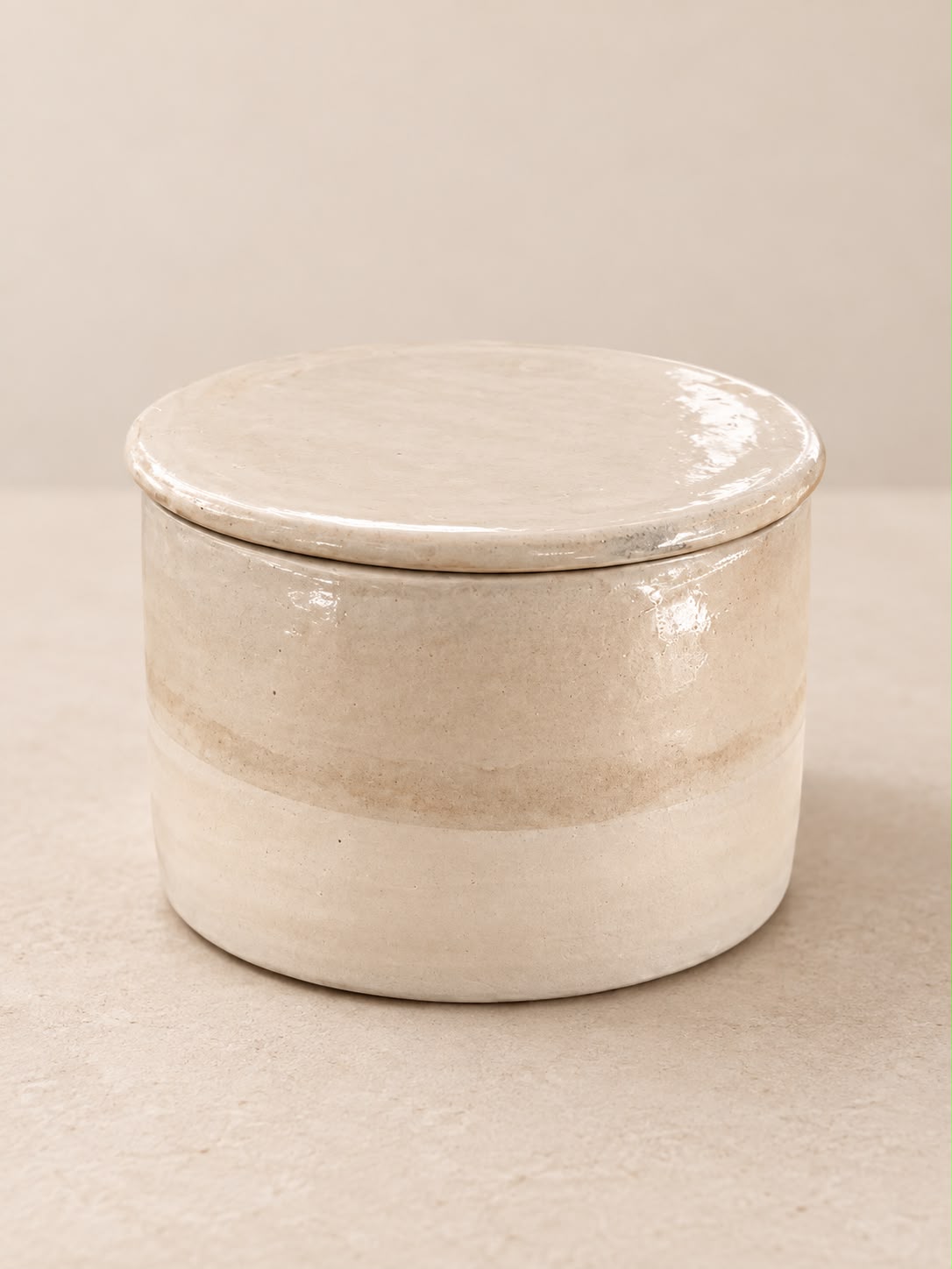 ALVA Französische Butterdose naturweiß halbglänzend